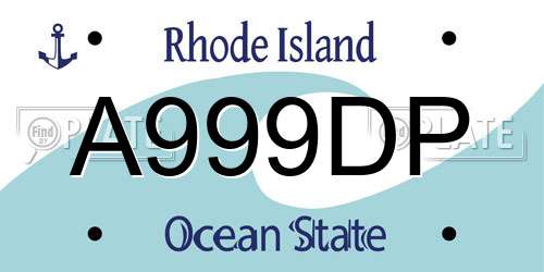 A999DP Rhode Island License Plate