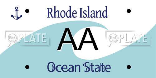 AA Rhode Island License Plate