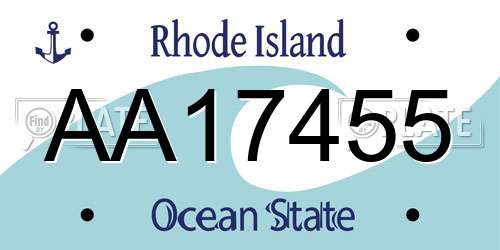 AA17455 Rhode Island License Plate