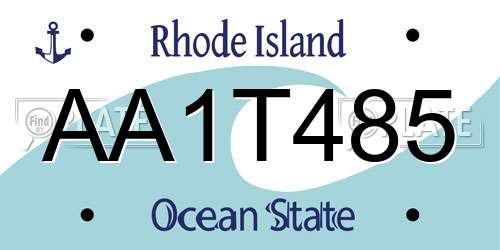 AA1T485 Rhode Island License Plate