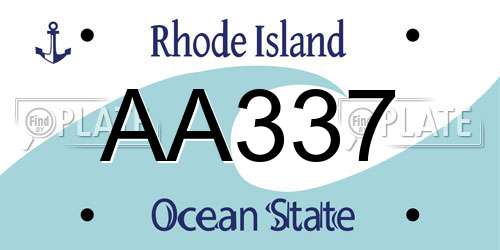 AA337 Rhode Island License Plate