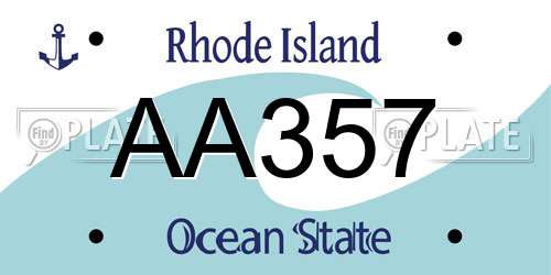 AA357 Rhode Island License Plate