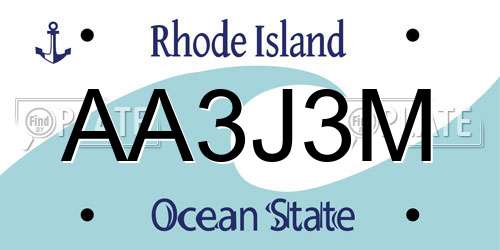 AA3J3M Rhode Island License Plate