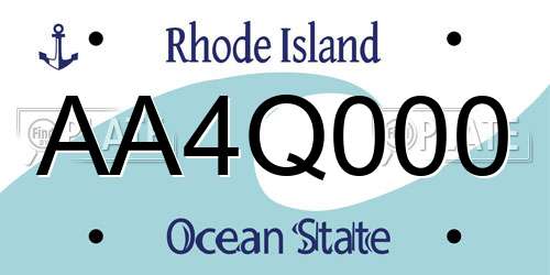 AA4Q000 Rhode Island License Plate