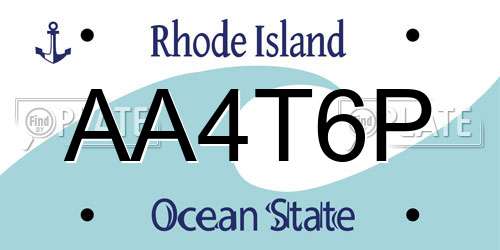 AA4T6P Rhode Island License Plate