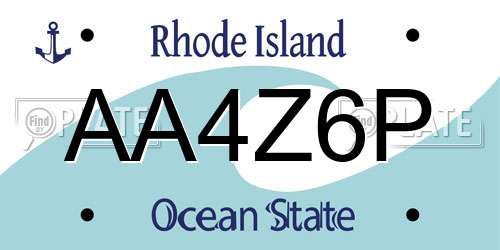 AA4Z6P Rhode Island License Plate