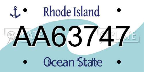AA63747 Rhode Island License Plate