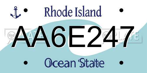 AA6E247 Rhode Island License Plate