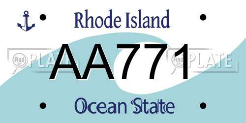AA771 Rhode Island License Plate