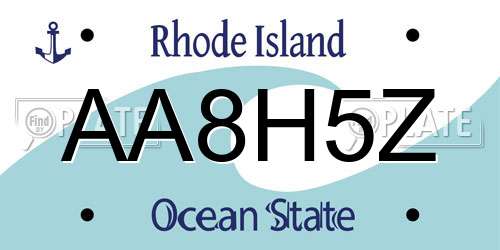AA8H5Z Rhode Island License Plate