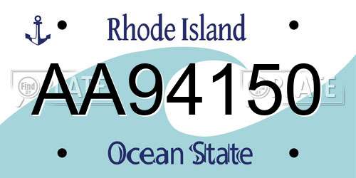 AA94150 Rhode Island License Plate