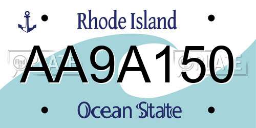 AA9A150 Rhode Island License Plate