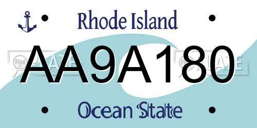 AA9A180 Rhode Island License Plate