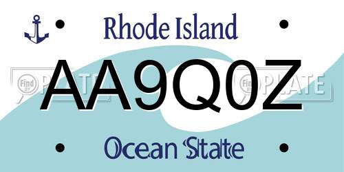 AA9Q0Z Rhode Island License Plate