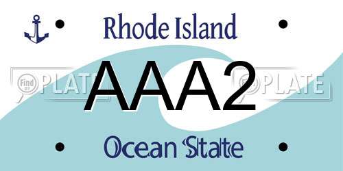 AAA2 Rhode Island License Plate