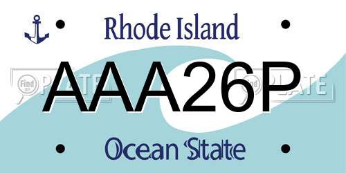AAA26P Rhode Island License Plate
