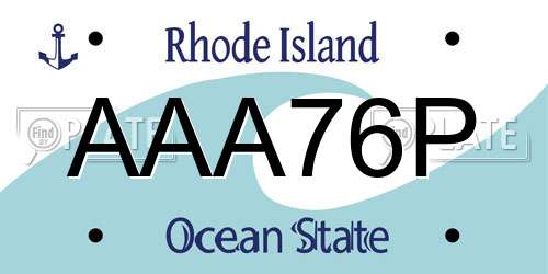 AAA76P Rhode Island License Plate