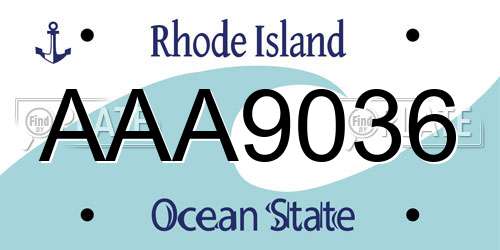 AAA9036 Rhode Island License Plate