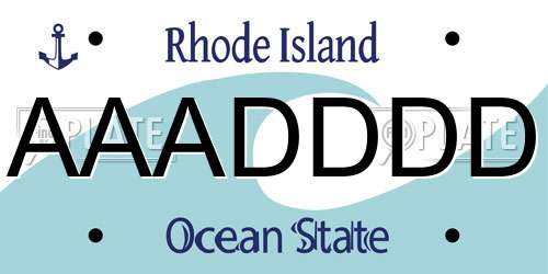 AAADDDD Rhode Island License Plate