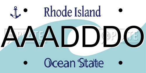 AAADDDO Rhode Island License Plate