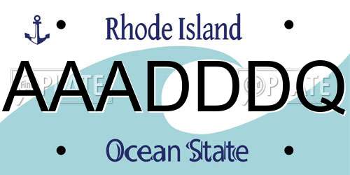 AAADDDQ Rhode Island License Plate
