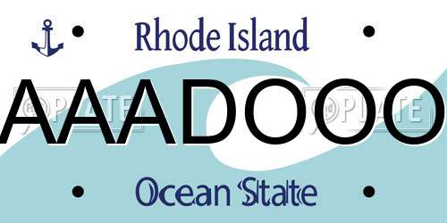 AAADOOO Rhode Island License Plate