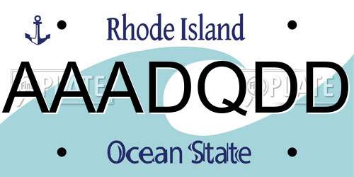 AAADQDD Rhode Island License Plate