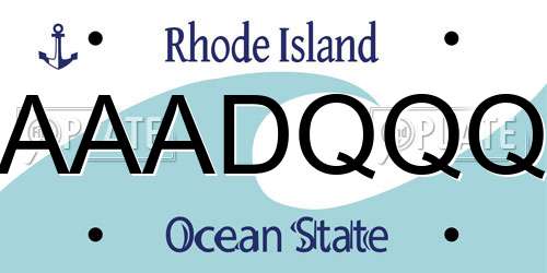 AAADQQQ Rhode Island License Plate