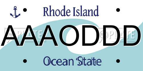 AAAODDD Rhode Island License Plate