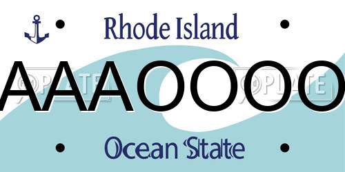 AAAOOOO Rhode Island License Plate