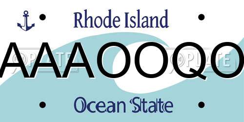 AAAOOQO Rhode Island License Plate