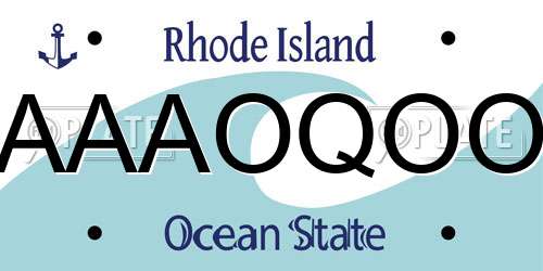 AAAOQOO Rhode Island License Plate