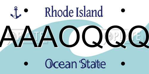 AAAOQQQ Rhode Island License Plate