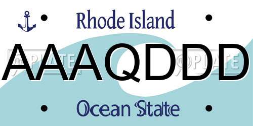 AAAQDDD Rhode Island License Plate