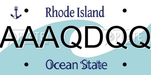 AAAQDQQ Rhode Island License Plate