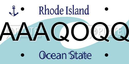 AAAQOQQ Rhode Island License Plate