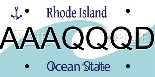 AAAQQQD Rhode Island License Plate