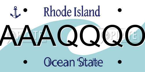 AAAQQQO Rhode Island License Plate