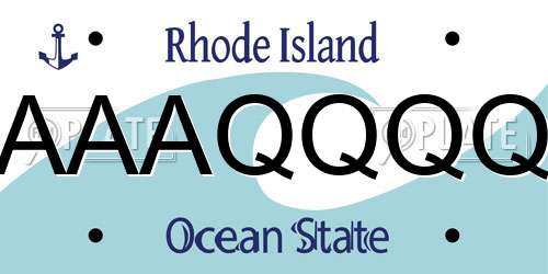 AAAQQQQ Rhode Island License Plate