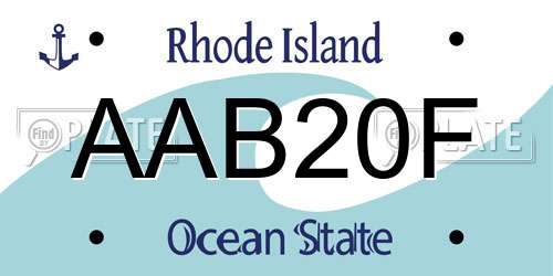 AAB20F Rhode Island License Plate