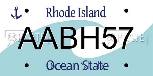 AABH57 Rhode Island License Plate