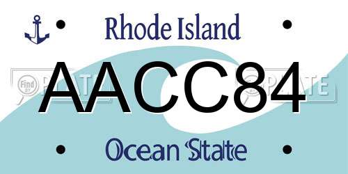 AACC84 Rhode Island License Plate