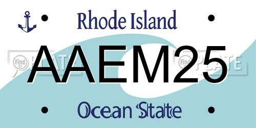 AAEM25 Rhode Island License Plate