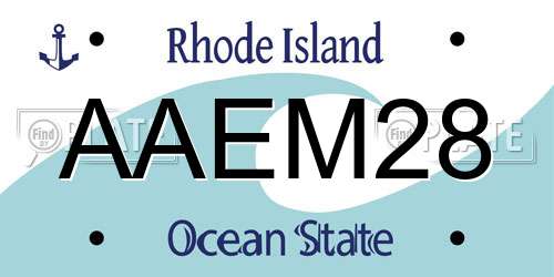 AAEM28 Rhode Island License Plate