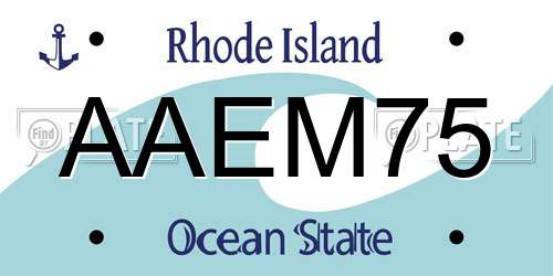 AAEM75 Rhode Island License Plate