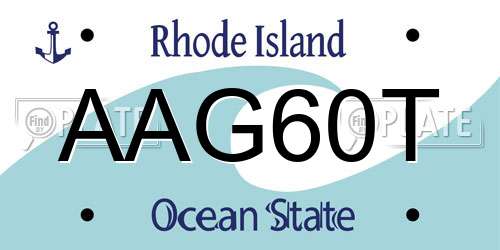 AAG60T Rhode Island License Plate