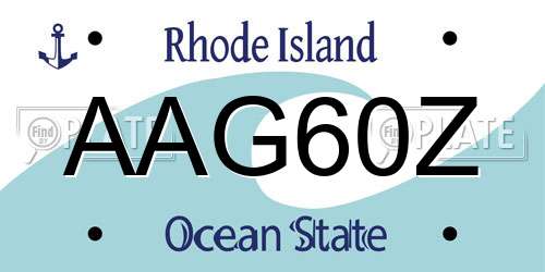 AAG60Z Rhode Island License Plate