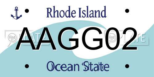 AAGG02 Rhode Island License Plate