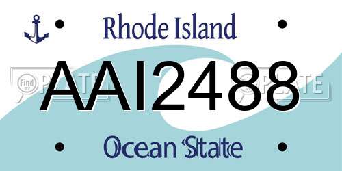 AAI2488 Rhode Island License Plate