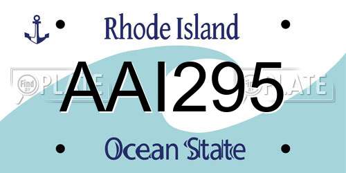 AAI295 Rhode Island License Plate